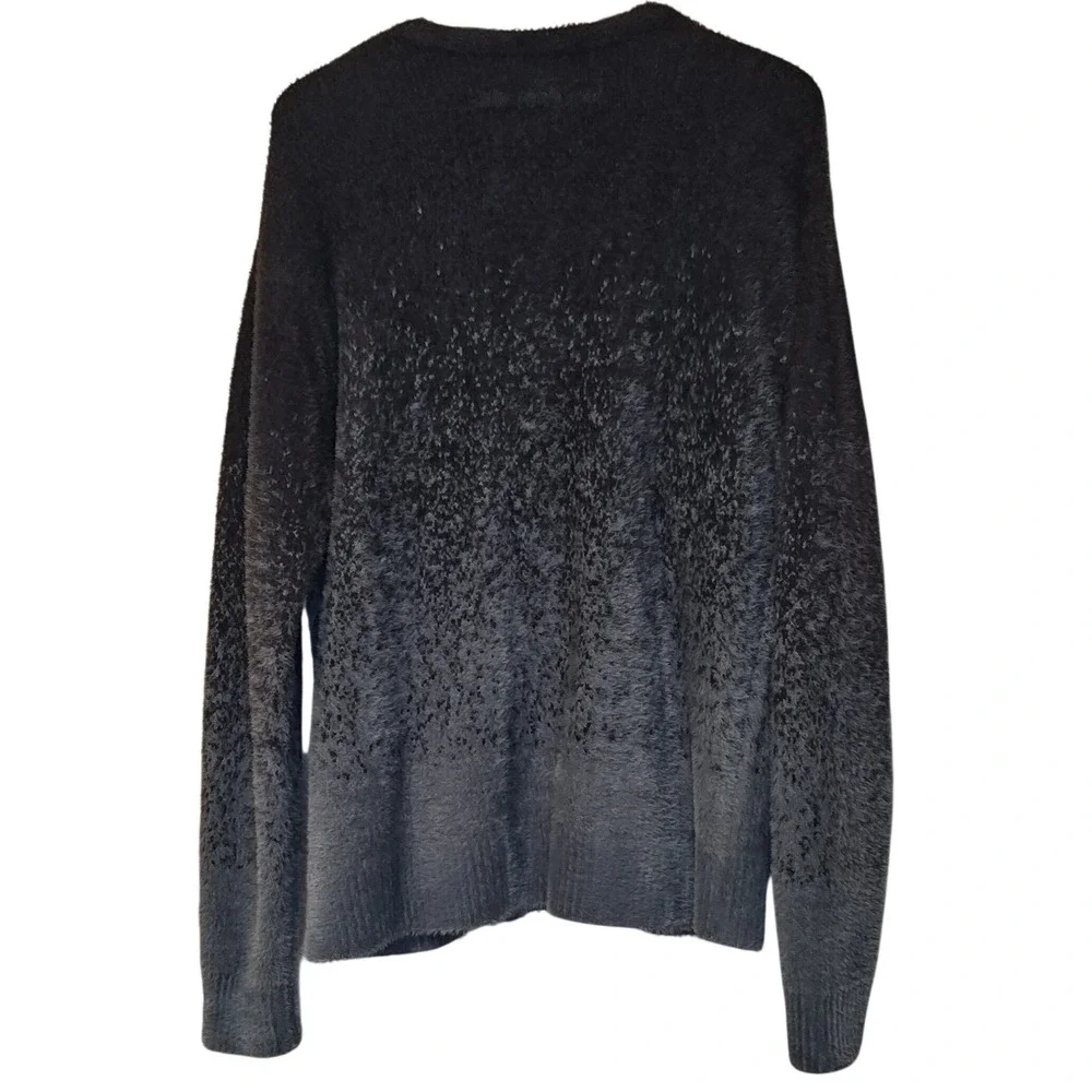 Jordan‎ Cardigan Men SM Gray Black Ombre Fuzzy Knit Button Front V-Neck Sweater